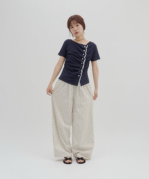 【DISCOAT】蕾絲分層抓皺感垂墜短袖 - 6 colors