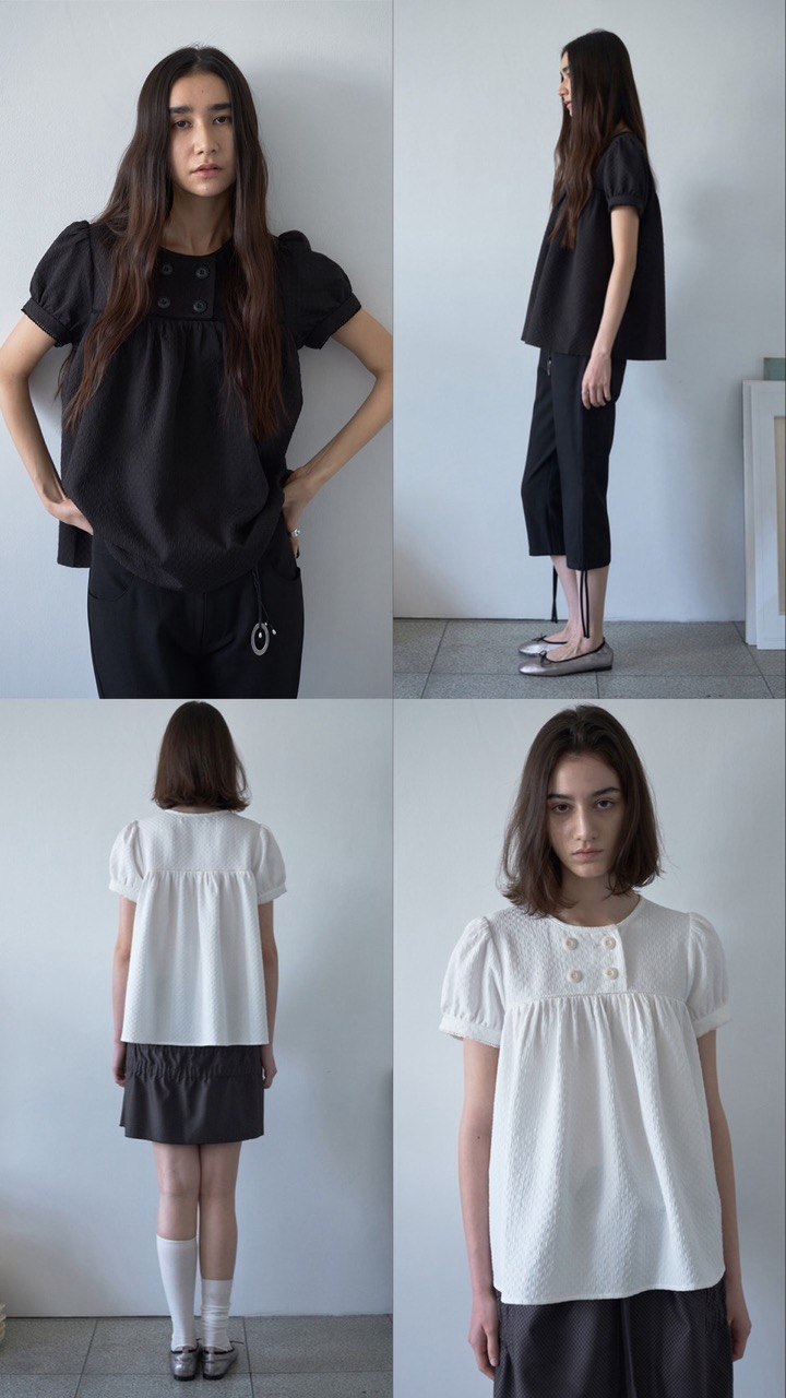 【Millo Archive】Textured Puff Blouse - 2 colors