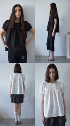 【millo archive】Textured Puff Blouse - 2 colors