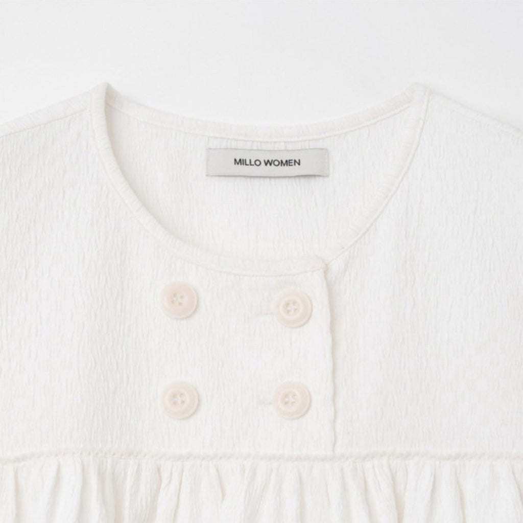 【Millo Archive】Textured Puff Blouse - 2 colors