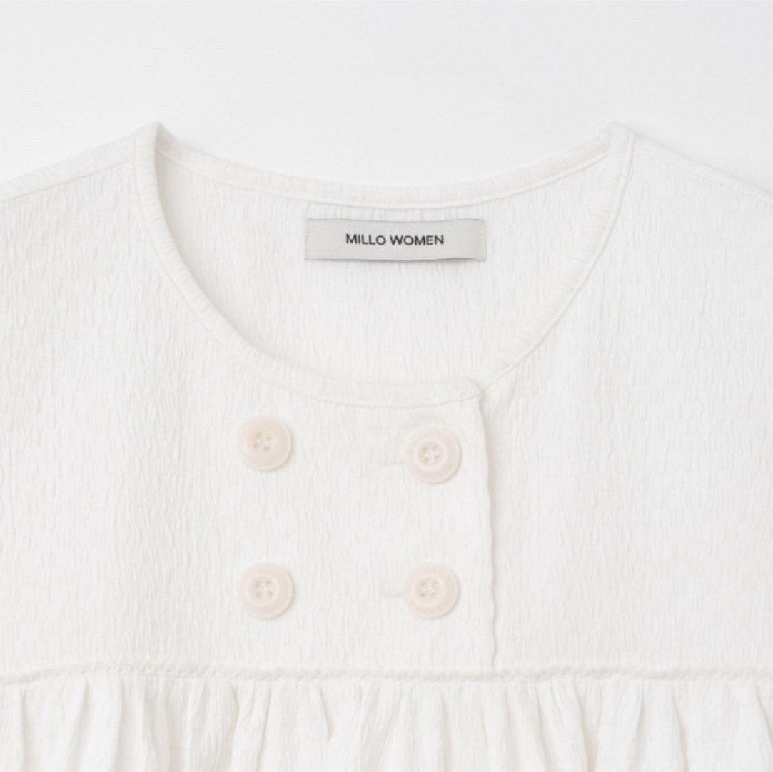 【millo archive】Textured Puff Blouse - 2 colors