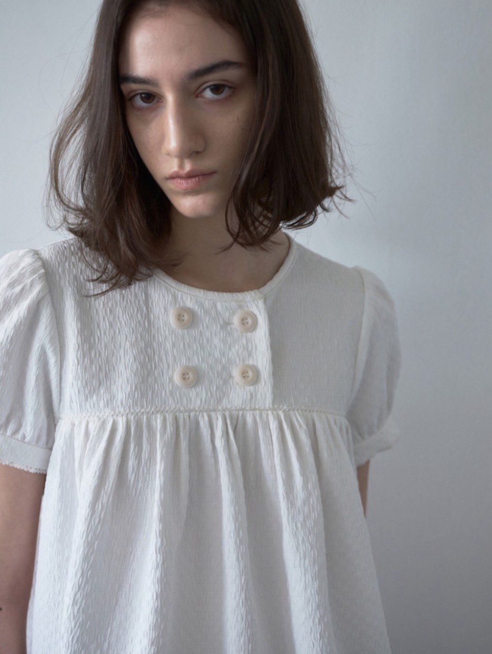 【Millo Archive】Textured Puff Blouse - 2 colors