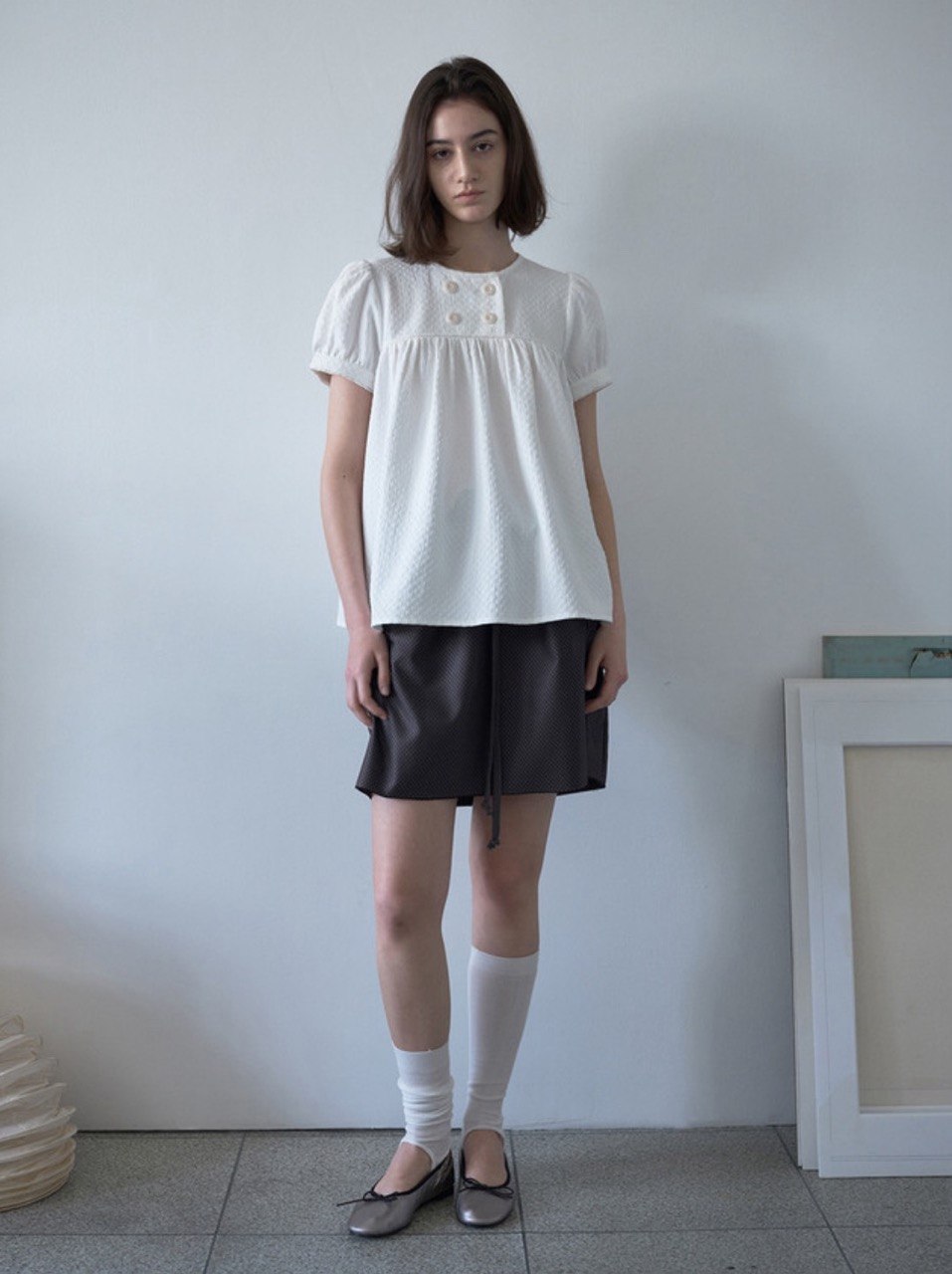 【Millo Archive】Textured Puff Blouse - 2 colors