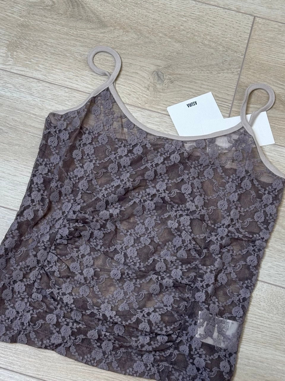 【ASURA】RUCHED LACE SLEEVELESS - 2 colors
