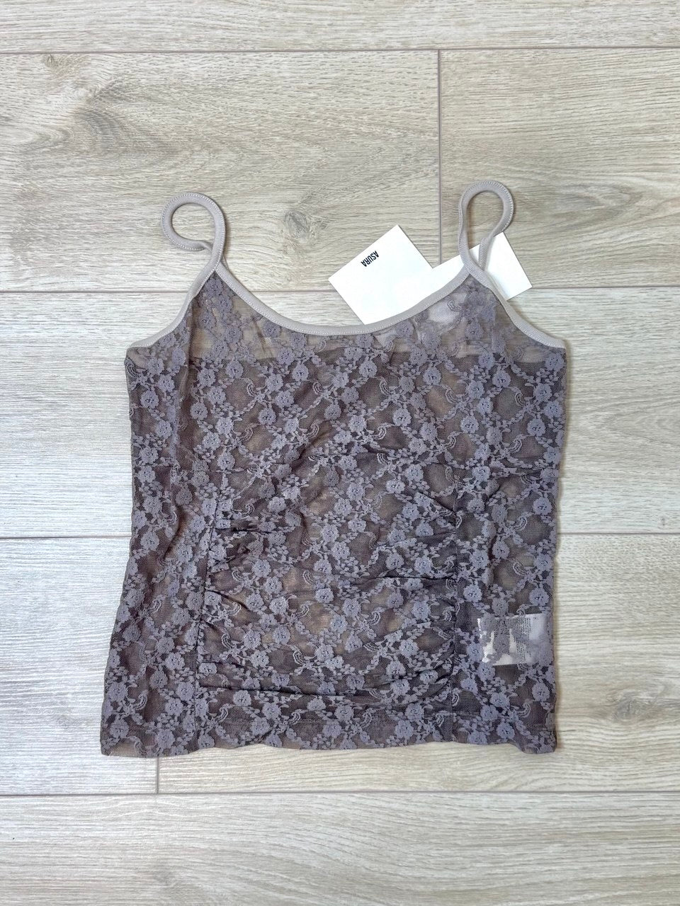 【ASURA】RUCHED LACE SLEEVELESS - 2 colors