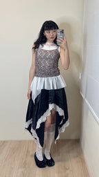 【Flare up】Layered Lace Frill Sleeveless - 3 colors