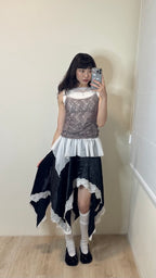【Flare up】Layered Lace Frill Sleeveless - 3 colors