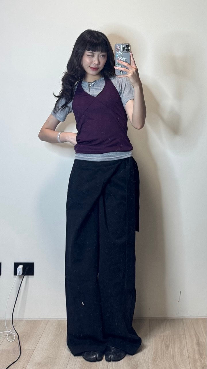 兩件式分層短袖（掛脖背心＋短袖） - 4 colors