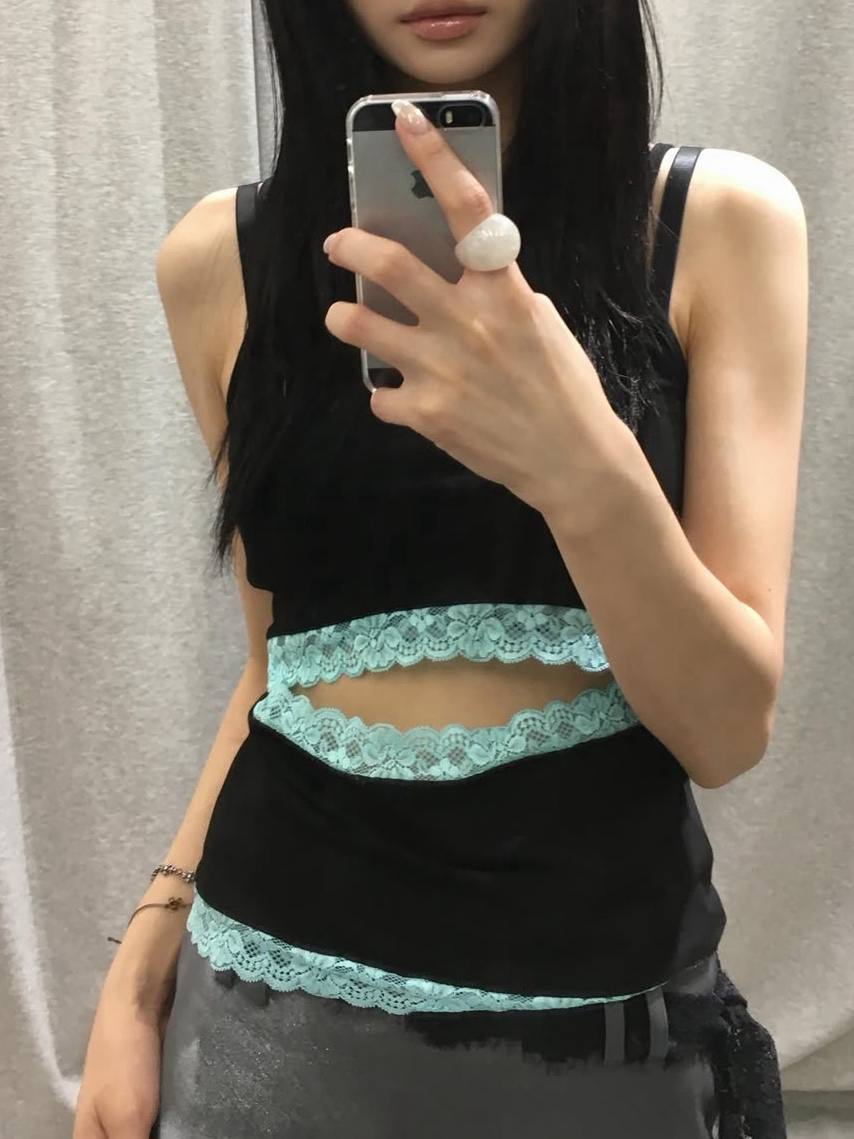 【odlyworkshop】Lace Cutout Tank  - 5 colors
