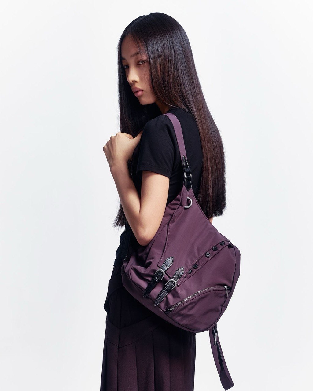 【mschf】BUCKLE STRAP NYLON RUCKSACK - 2 colors