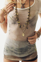 【SCULPTOR】Wet Sheer Tee - White