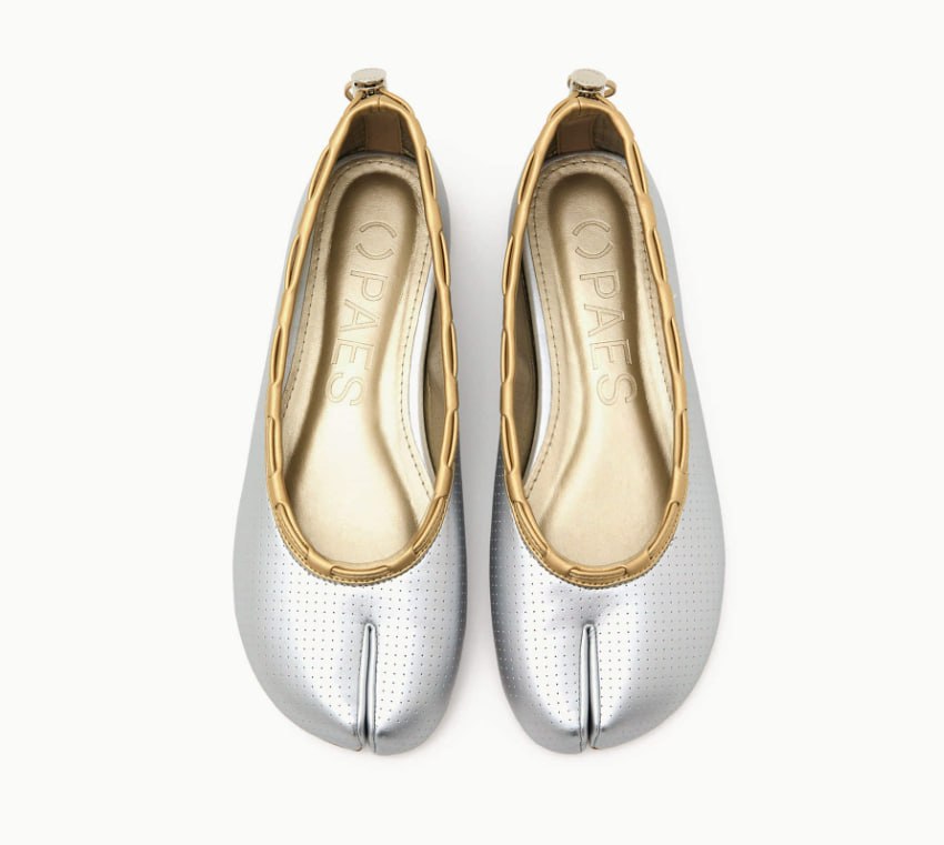 【PAES】Leather String Flat - Punching Silver