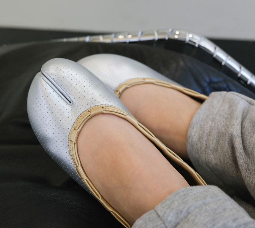 【PAES】Leather String Flat - Punching Silver