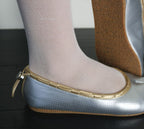 【PAES】Leather String Flat - Punching Silver