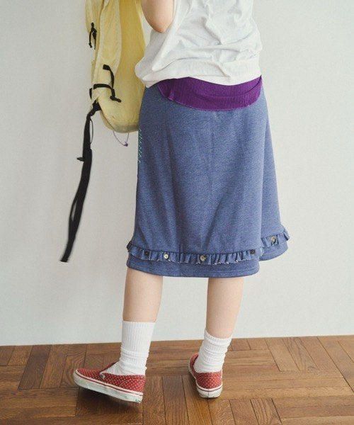【common gull products】下擺鈕扣荷葉邊五分直筒裙 - 3 colors