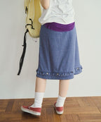 【common gull products】下擺鈕扣荷葉邊五分直筒裙 - 3 colors