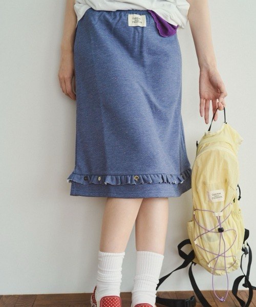 【common gull products】下擺鈕扣荷葉邊五分直筒裙 - 3 colors
