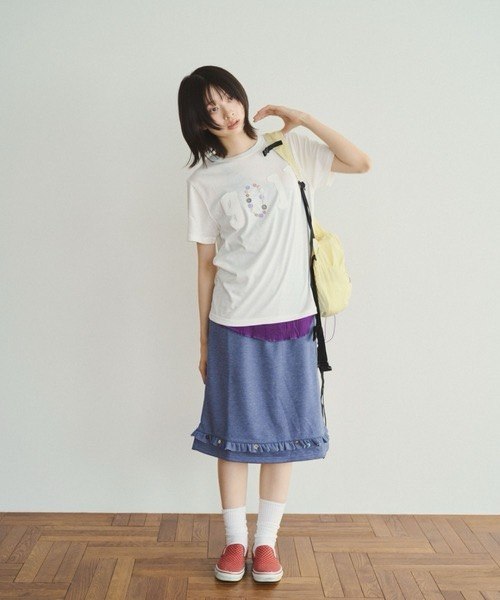 【common gull products】下擺鈕扣荷葉邊五分直筒裙 - 3 colors