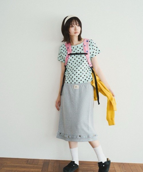 【common gull products】下擺鈕扣荷葉邊五分直筒裙 - 3 colors