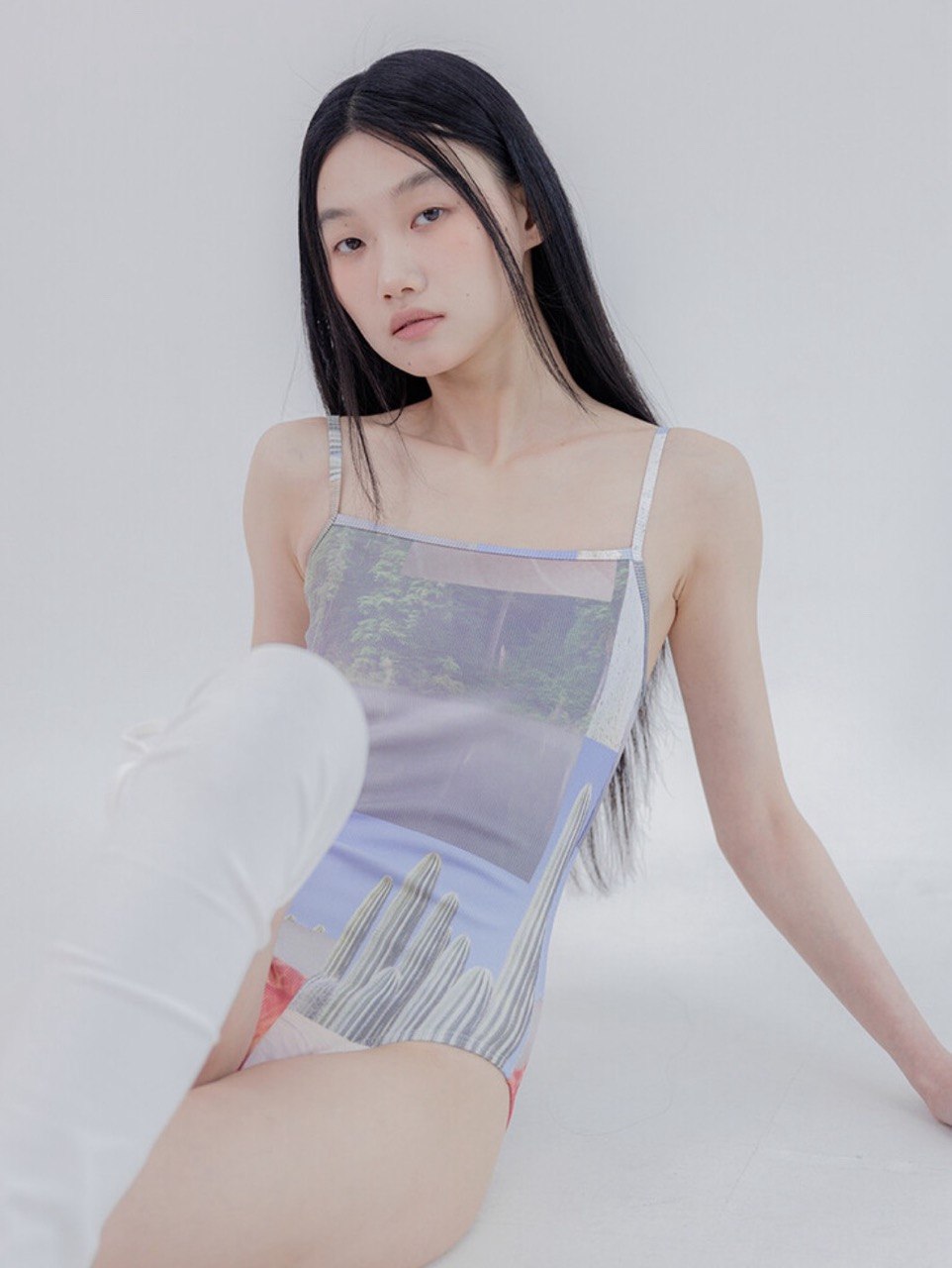 【seasaltsea】COLLAGE RIB SWIM SUIT