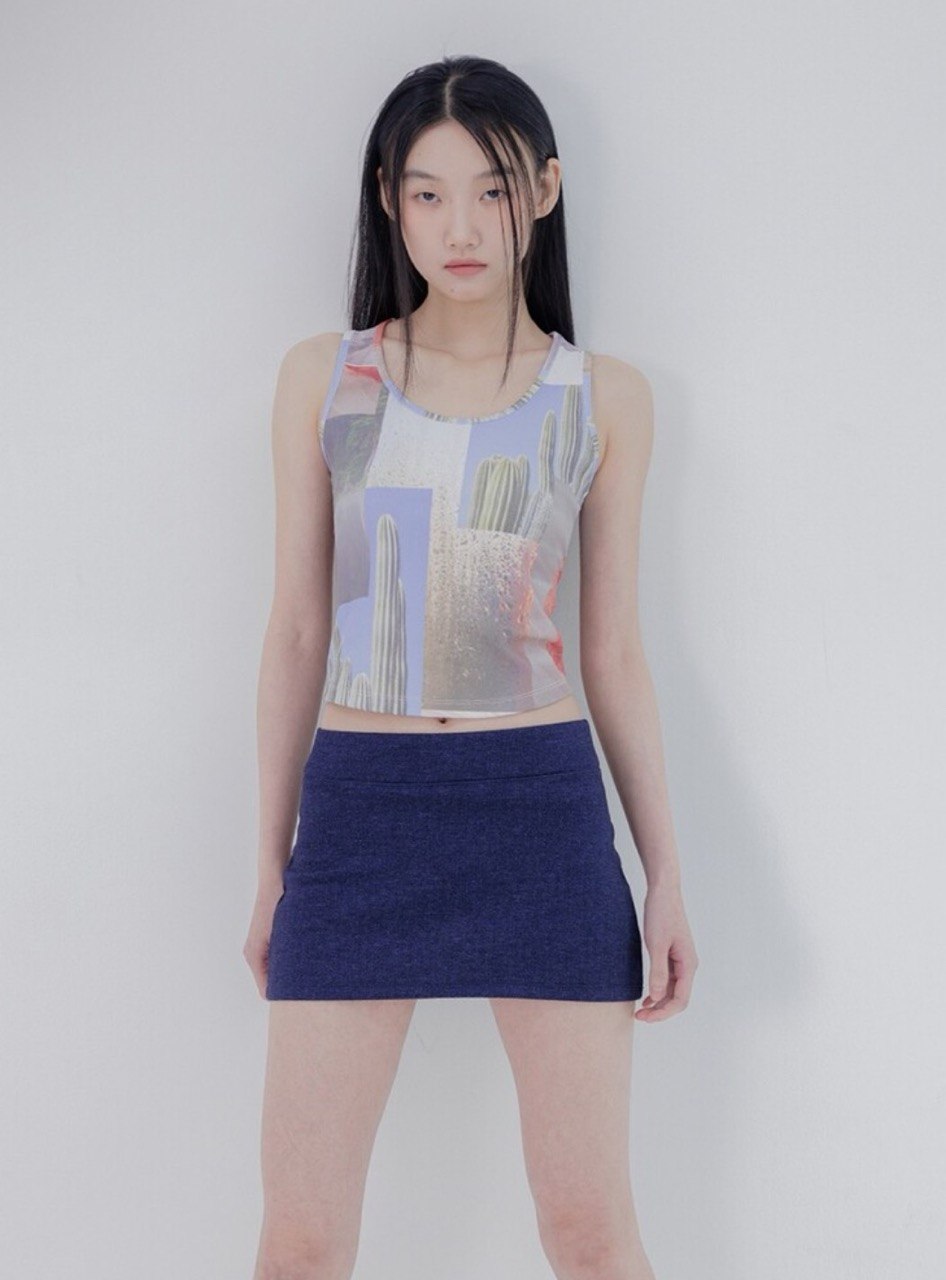 【seasaltsea】COLLAGE RIB TAHK TOP
