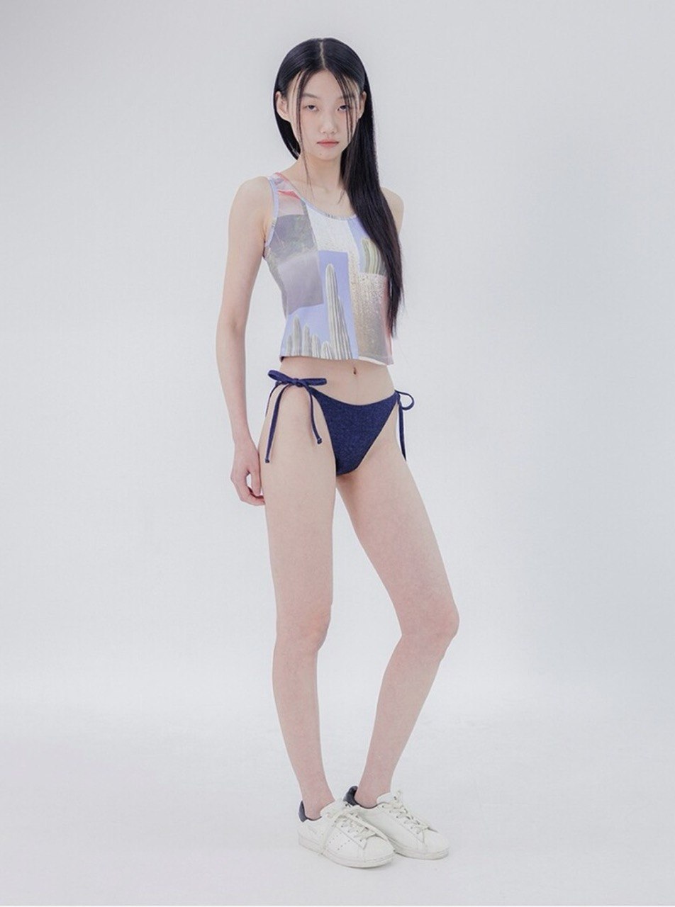 【seasaltsea】COLLAGE RIB TAHK TOP