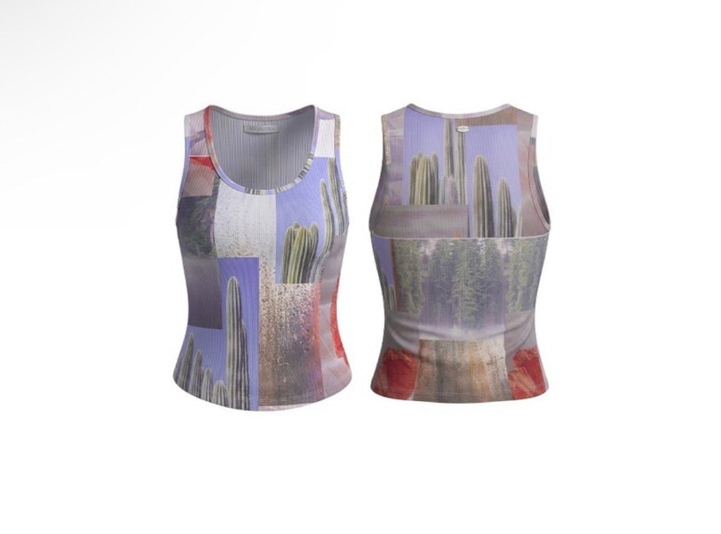 【seasaltsea】COLLAGE RIB TAHK TOP