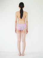 【seasaltsea】REVERSIBLE NEWSPAPER SWIM SUIT - PINK