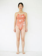 【seasaltsea】REVERSIBLE NEWSPAPER SWIM SUIT - ORANGE