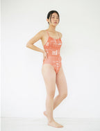 【seasaltsea】REVERSIBLE NEWSPAPER SWIM SUIT - ORANGE