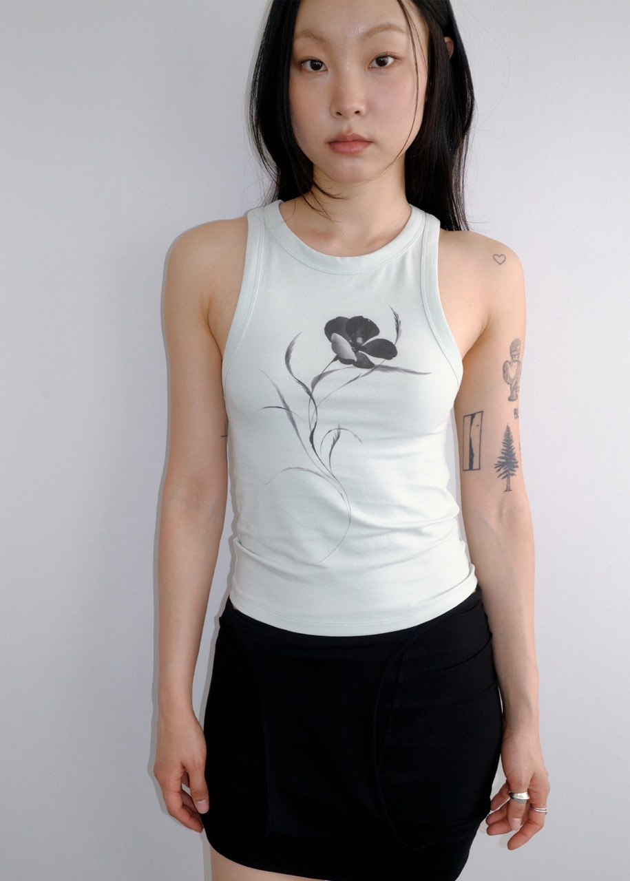 【PISCESS】[X DOY] Big Flower Sleeveless Top - 2 Colors