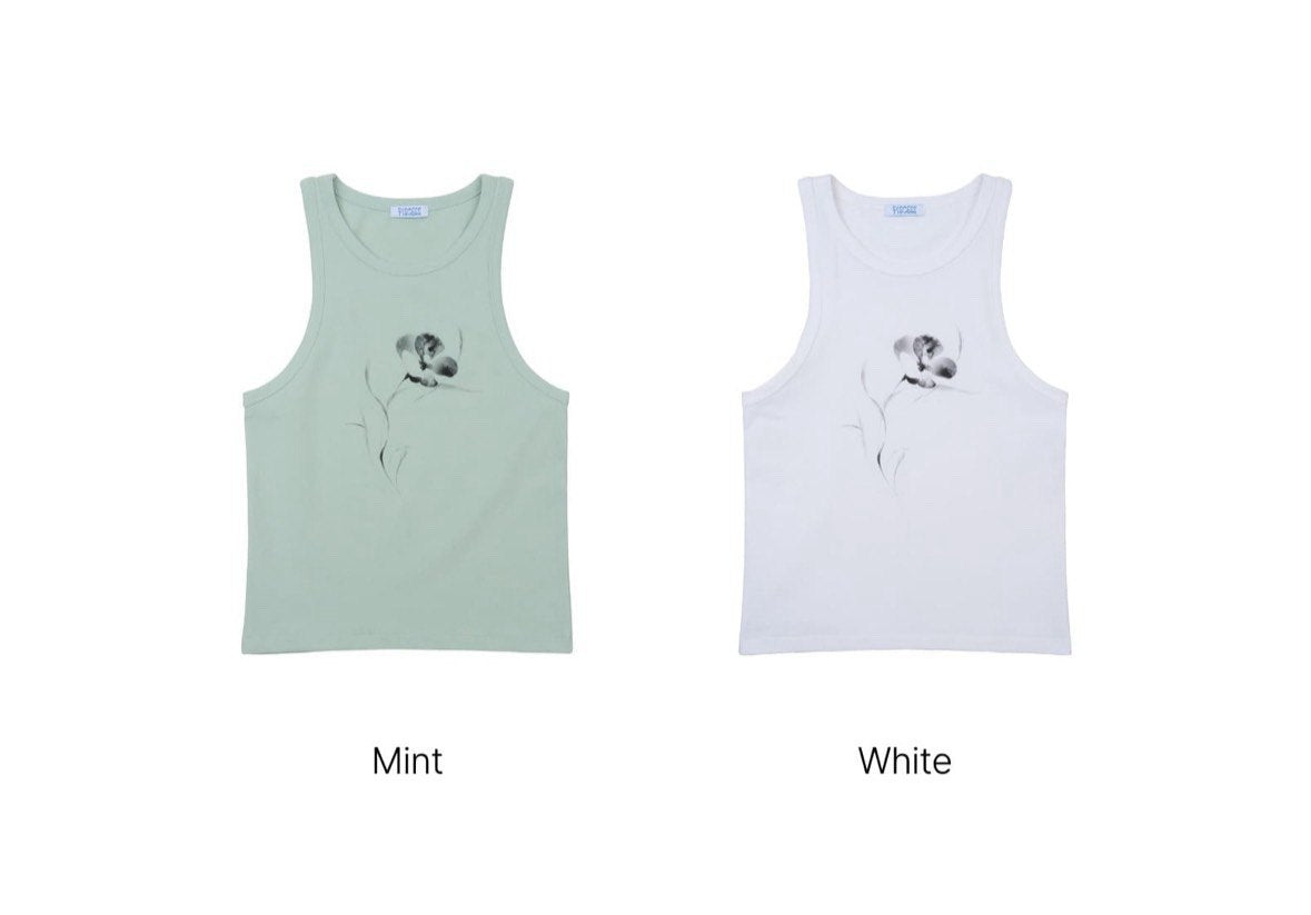 【PISCESS】[X DOY] Big Flower Sleeveless Top - 2 Colors