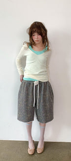【fa.er.ie】 flower bermuda pants  - 2 colors
