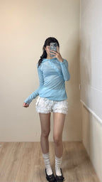【HANNE】斜排扣連帽透明薄長袖 - 4 colors