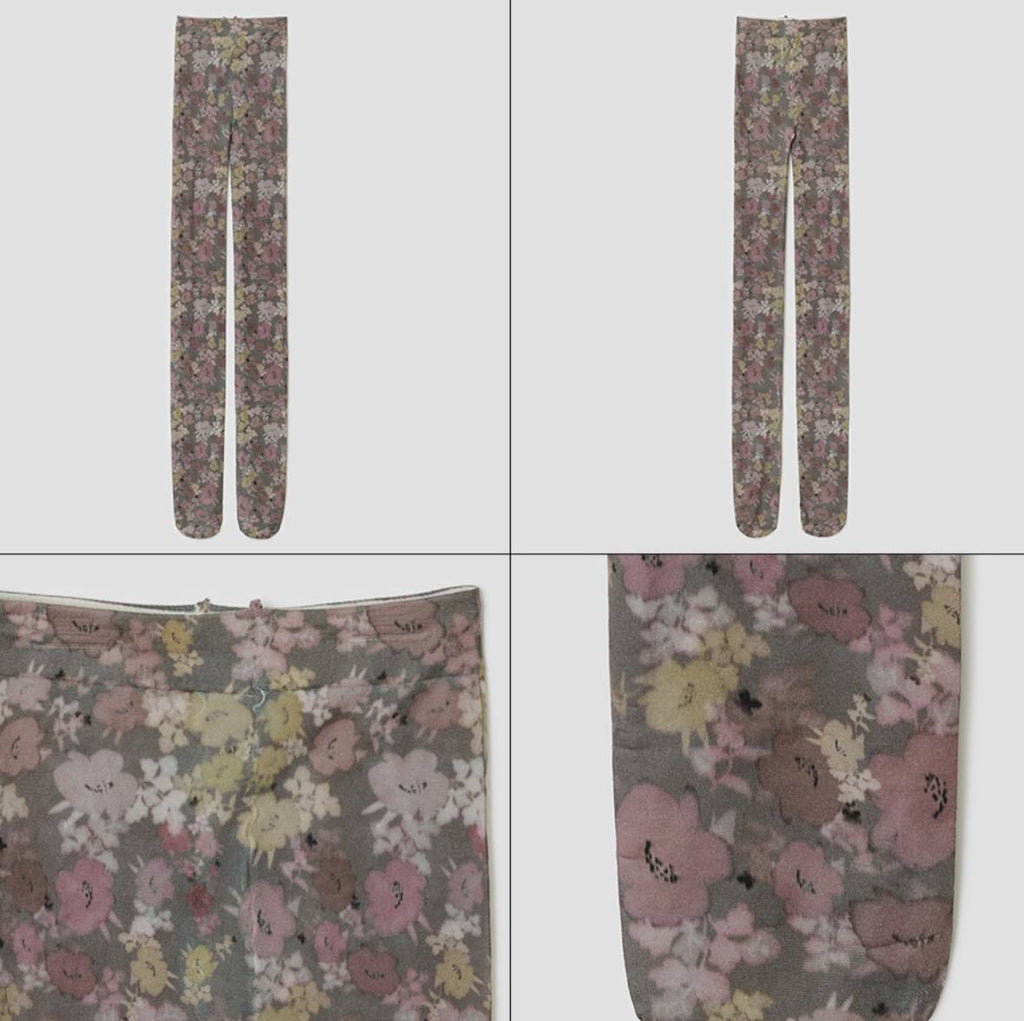 【typeservice】Powder Mist Tights [Brown / Gray ]