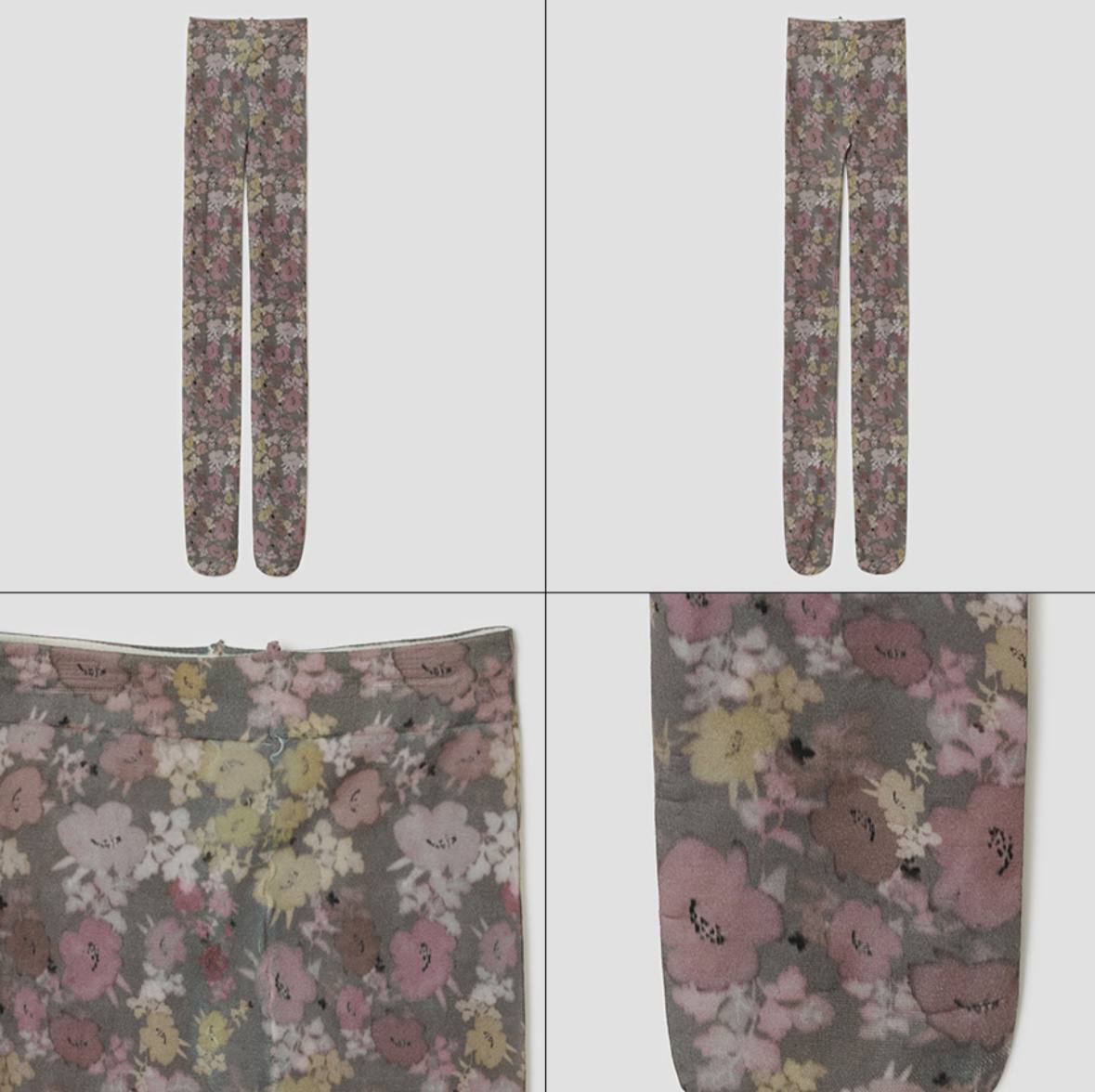 【typeservice】Powder Mist Tights [Brown / Gray ]