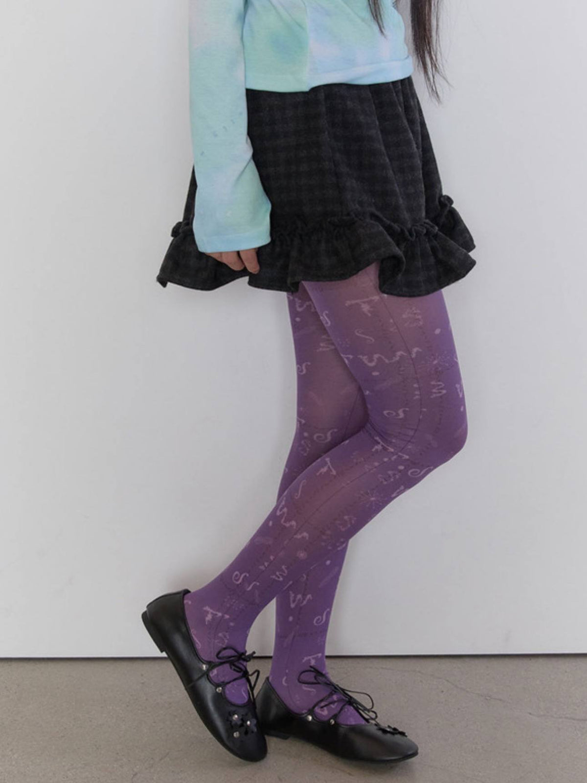 【typeservice】Tiny Glyph Tights [ purple / blue ]