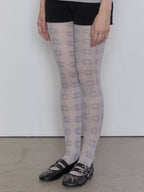 【typeservice】Flora Tile Tights [ Lime / Gray ]