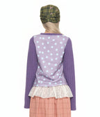 【youthbath】Twist Knit Long Sleeve Top [ Mint / Purple ]