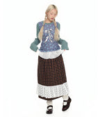 【youthbath】Twist Knit Long Sleeve Top [ Mint / Purple ]
