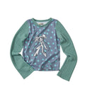 【youthbath】Twist Knit Long Sleeve Top [ Mint / Purple ]