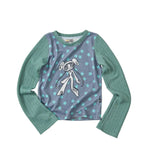 【youthbath】Twist Knit Long Sleeve Top [ Mint / Purple ]