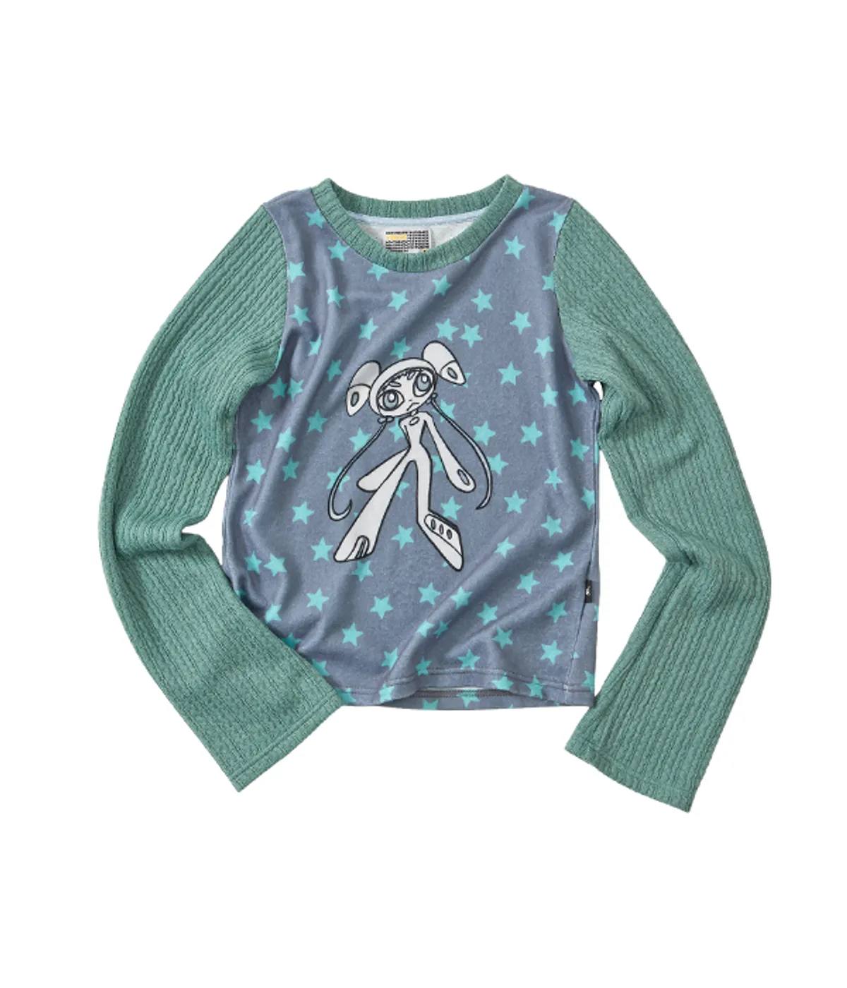 【youthbath】Twist Knit Long Sleeve Top [ Mint / Purple ]