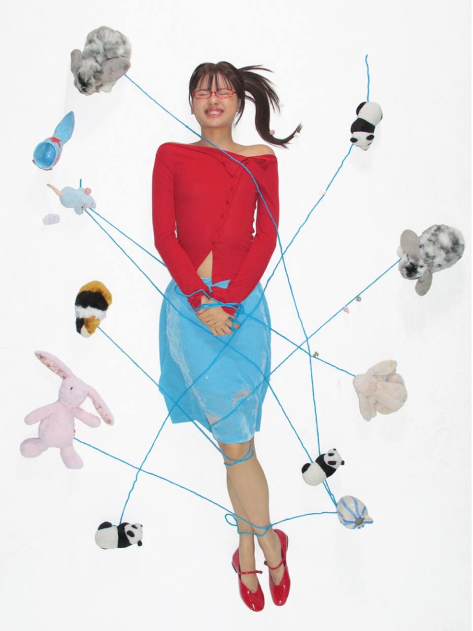 【CRANK】LUCKY BUNNY SKIRT [ purple / blue / camel ]