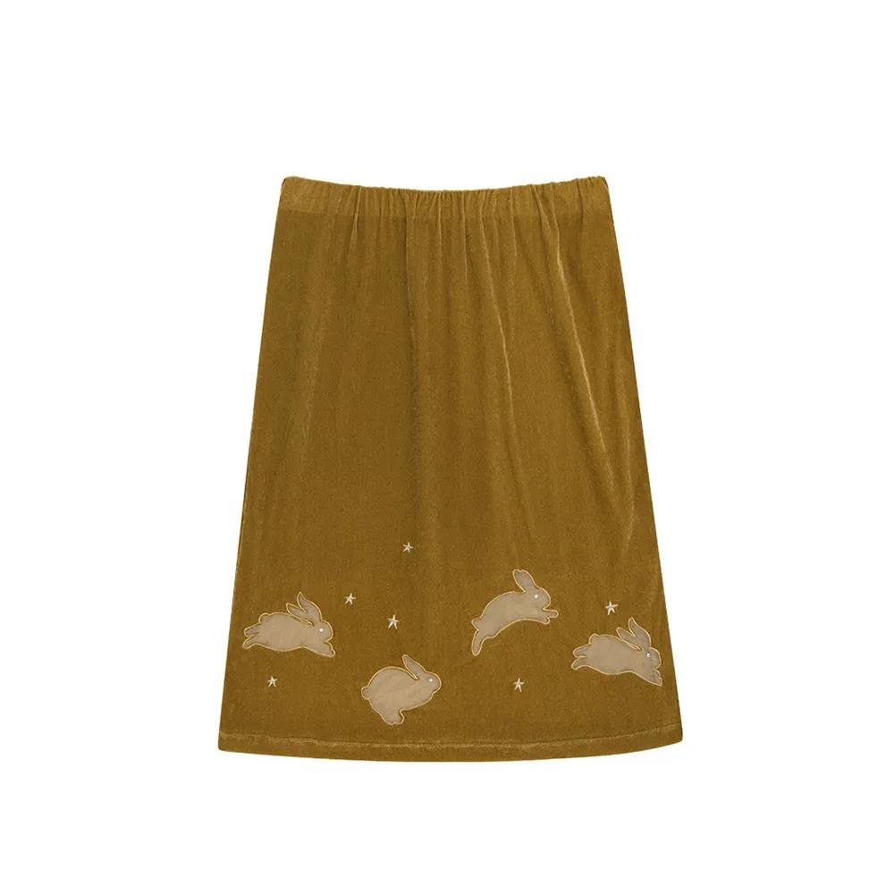 【CRANK】LUCKY BUNNY SKIRT [ purple / blue / camel ]