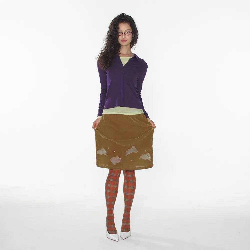 【CRANK】LUCKY BUNNY SKIRT [ purple / blue / camel ]