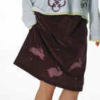 【CRANK】LUCKY BUNNY SKIRT [ purple / blue / camel ]