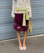 【CRANK】TATTOO LAYERED TOP [ ivory / blue / pink ]