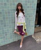 【CRANK】TATTOO LAYERED TOP [ ivory / blue / pink ]