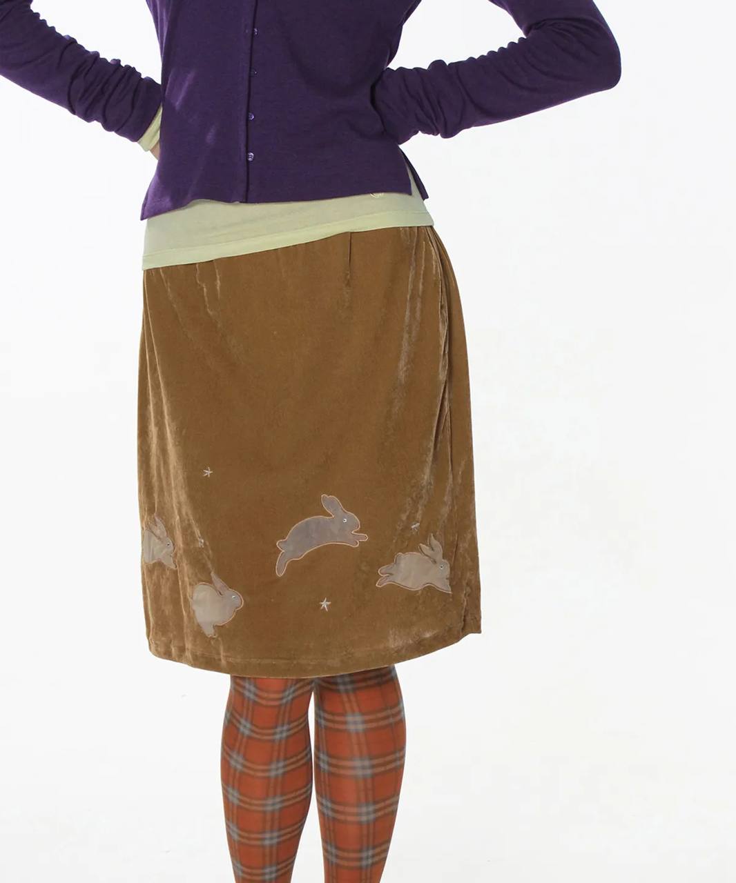 【CRANK】LUCKY BUNNY SKIRT [ purple / blue / camel ]